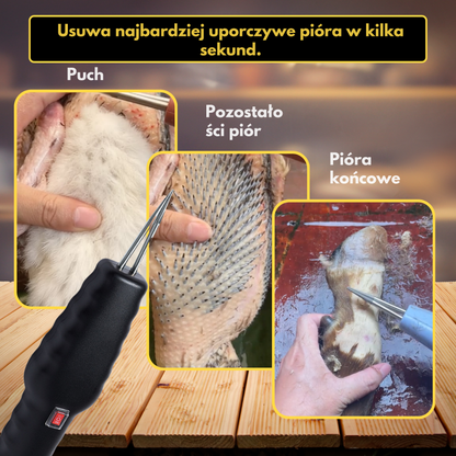 Przenośna skubarka do drobiu – usuwa wszystkie pióra w kilka minut