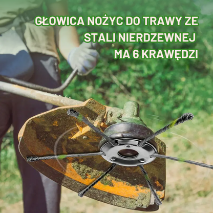 Głowica kosiarki ze stali nierdzewnej z 6 krawędziami
