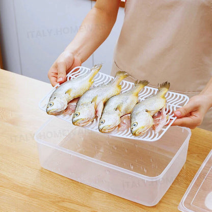 Organizer Do Lodówki Z Wyjmowaną Tacką Odpływową & Szczelnie Zamykanymi Pokrywkami, Pojemniki Do Lodówki Utrzymują Owoce I Warzywa Świeższe, Pojemność (1500 ML)