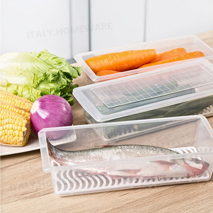 Organizer Do Lodówki Z Wyjmowaną Tacką Odpływową & Szczelnie Zamykanymi Pokrywkami, Pojemniki Do Lodówki Utrzymują Owoce I Warzywa Świeższe, Pojemność (1500 ML)