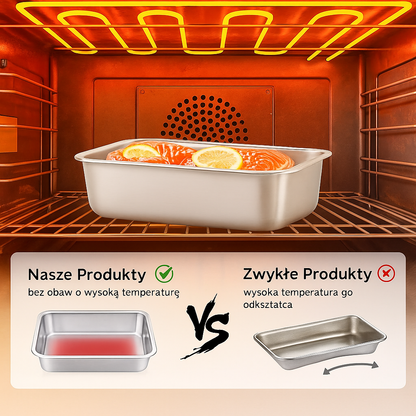 Taca ze stali nierdzewnej 304 z hermetyczną pokrywką (2,1 L – 25,7 × 19,7 × 5,7 cm) | RABAT 70%!