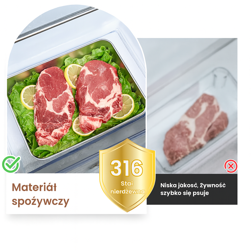 Antybakteryjny Pojemnik Na Żywność Ze Stali Nierdzewnej Inox 316 – 1500 Ml | Rabat 70%