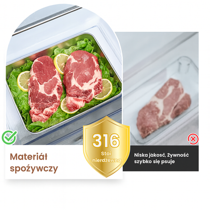 Antybakteryjny Pojemnik Na Żywność Ze Stali Nierdzewnej Inox 316 – 1500 Ml | Rabat 70%