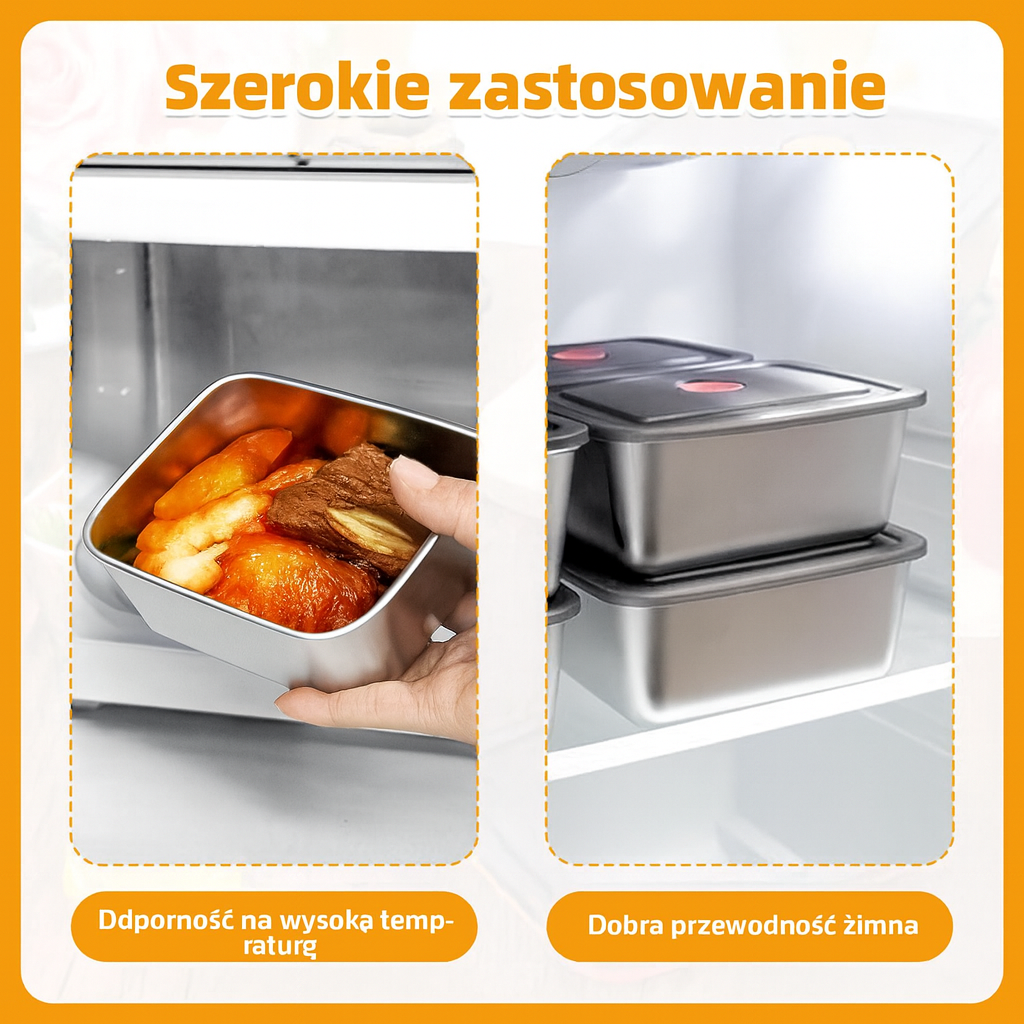 Antybakteryjny Pojemnik Na Żywność Ze Stali Nierdzewnej Inox 316 – 1500 Ml | Rabat 70%