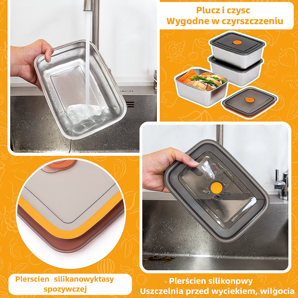 Antybakteryjny Pojemnik Na Żywność Ze Stali Nierdzewnej Inox 316 – 1500 Ml | Rabat 70%