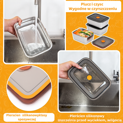 Antybakteryjny Pojemnik Na Żywność Ze Stali Nierdzewnej Inox 316 – 1500 Ml | Rabat 70%