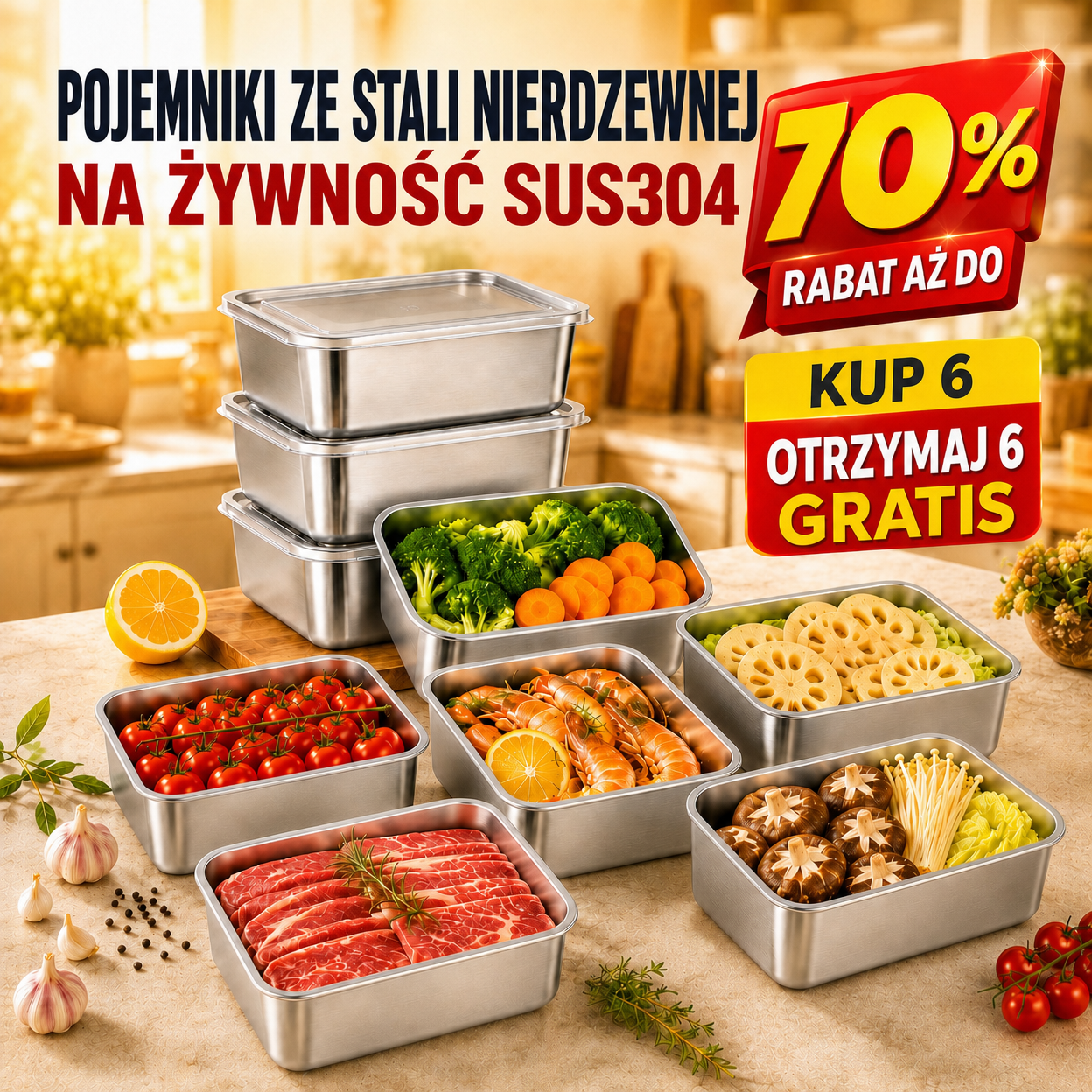 70% ZNIŻKI | Pojemnik Na Żywność Ze Stali Nierdzewnej W Japońskim Stylu (13 × 10 × 5 cm)