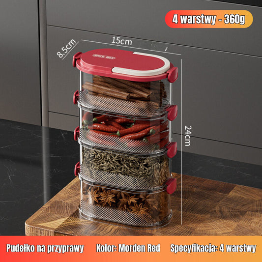 Przezroczysty, 4-poziomowy Pojemnik Na żywność, Można Układać W Stos, Z Hermetyczną Pokrywką