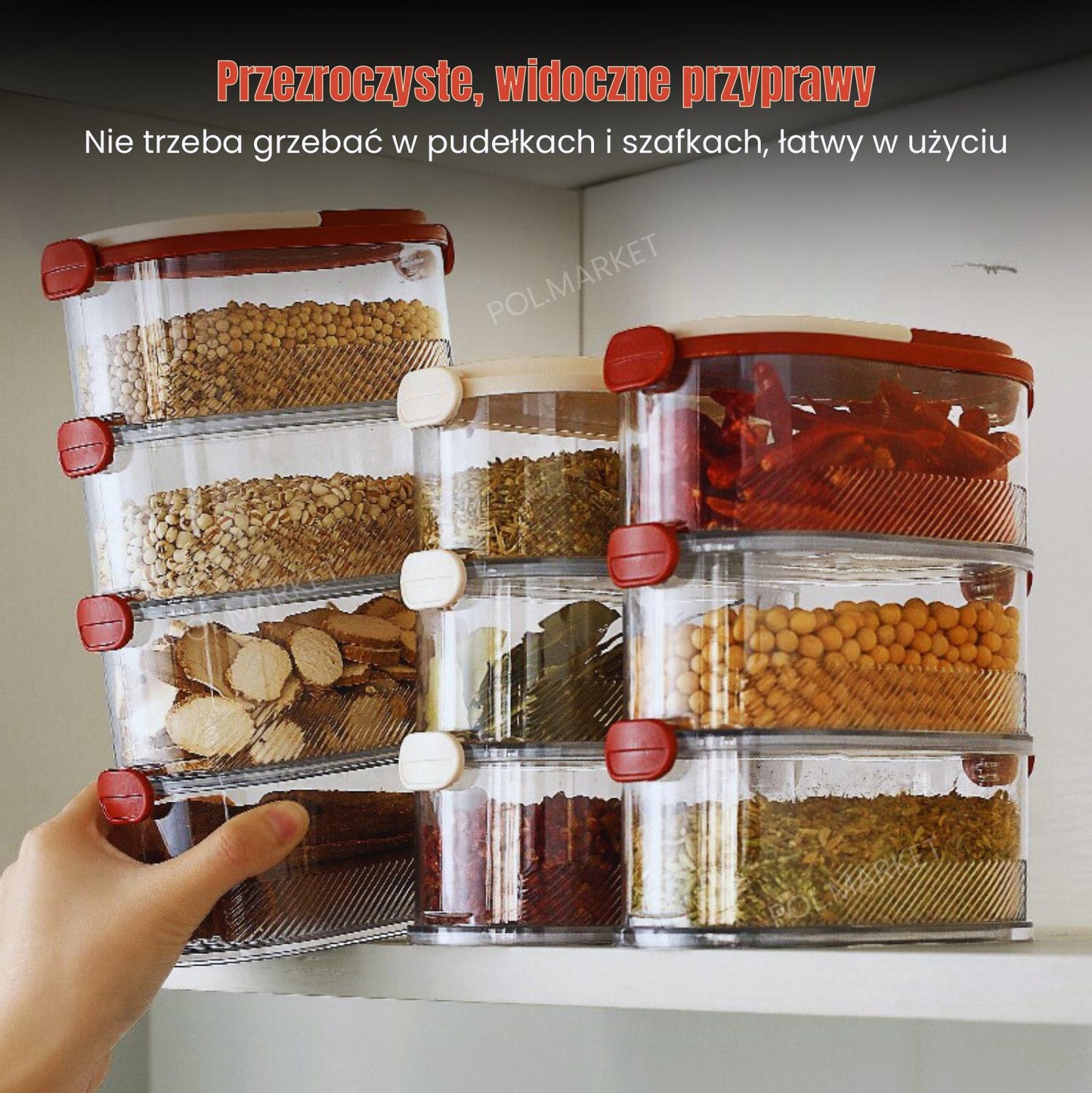 Przezroczysty, 4-poziomowy Pojemnik Na żywność, Można Układać W Stos, Z Hermetyczną Pokrywką