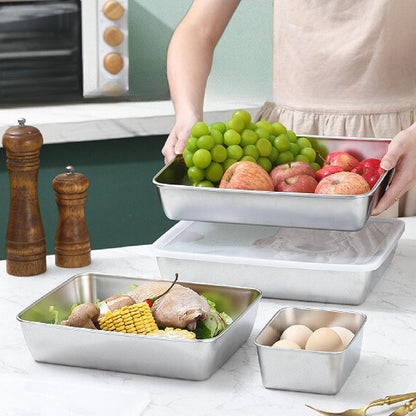 [🎁 Zestaw 6+3 Gratis] Pojemnik na żywność ze stali nierdzewnej 304 (25 x 20 x 6 cm)