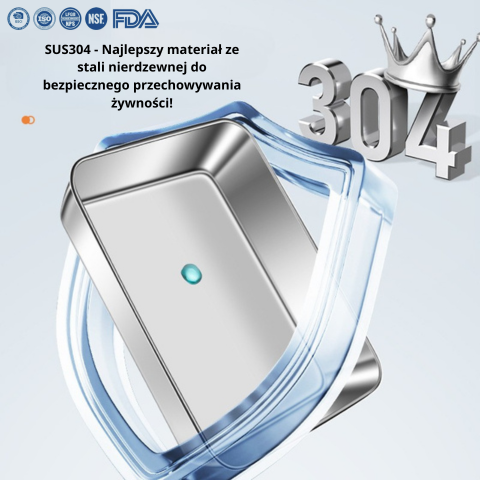 Pojemnik na żywność ze stali nierdzewnej 304 (25 x 20 x 6 cm)