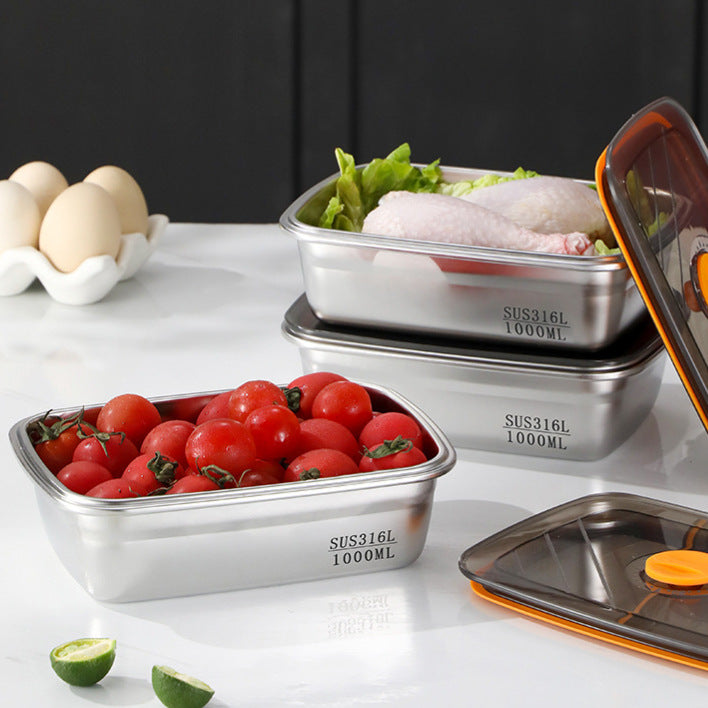 [🎁 Zestaw 6+3 Gratis] Pojemnik do przechowywania próżniowego ze stali nierdzewnej 316 o właściwościach antybakteryjnych