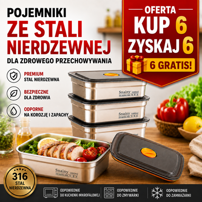 Pojemnik Na Żywność Próżniowy Antybakteryjny Ze Stali Nierdzewnej 316 (19x14x6cm)