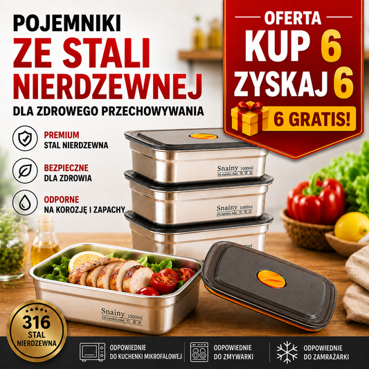 Pojemnik Na Żywność Próżniowy Antybakteryjny Ze Stali Nierdzewnej 316 (19x14x6cm)