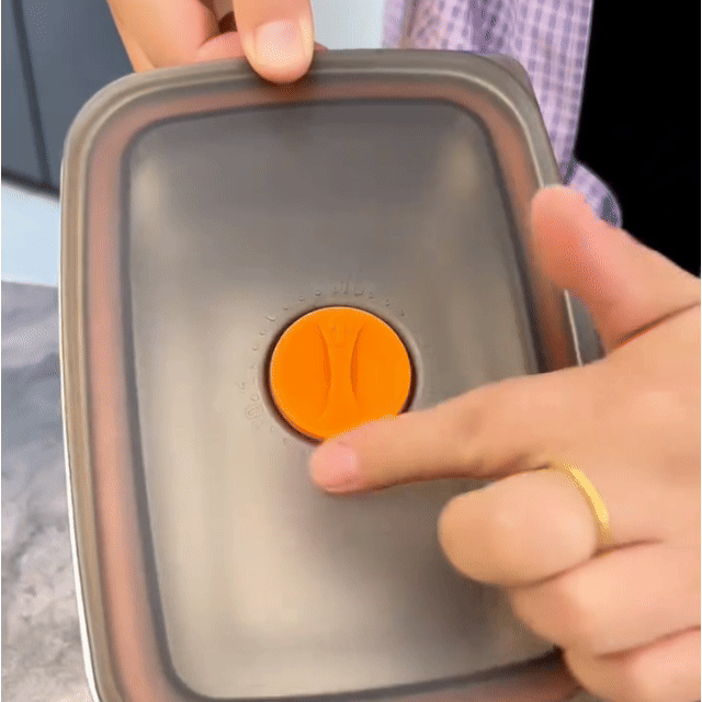 Duży Hermetyczny Pojemnik Na Żywność Ze Stali Nierdzewnej Antybakteryjnej – 1500ml (19 x 14 x 8 Cm)