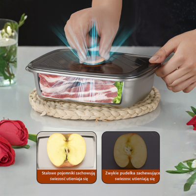 Antybakteryjny Pojemnik Na Żywność Ze Stali Nierdzewnej Inox 316 – 1500 Ml | Rabat 70%