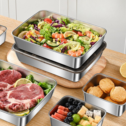 Pojemnik na żywność ze stali nierdzewnej 304 (22 x 15 x 6 cm)