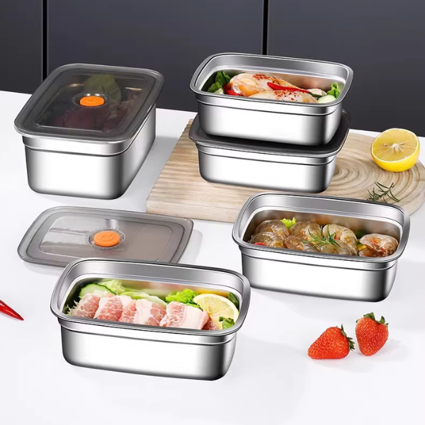 70% ZNIŻKI | 🍱 Pojemnik na żywność ze stali nierdzewnej 316 z pokrywką próżniową (19*13.5*5.5cm)