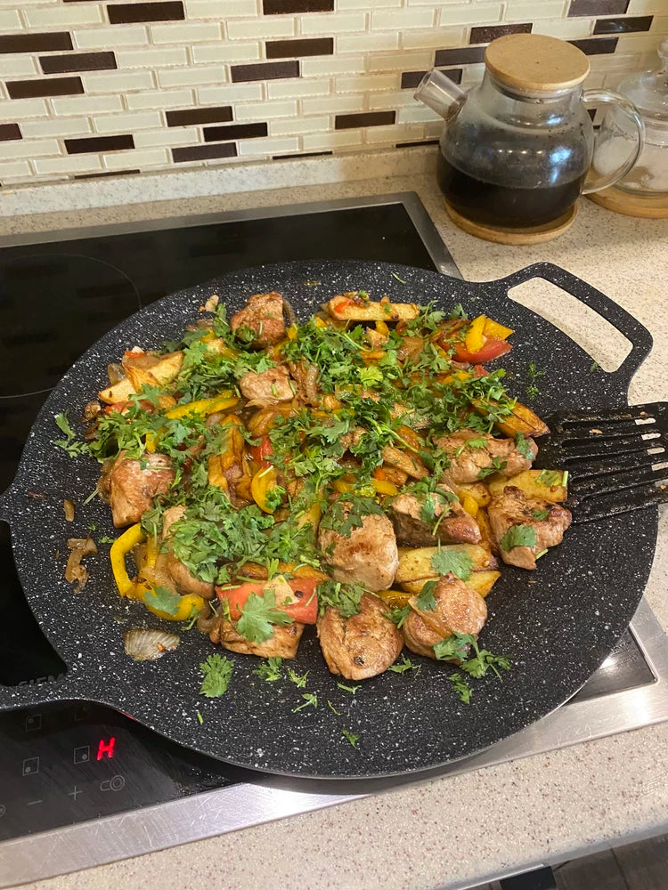 🇵🇱 Patelnia z kamienia Maifan, nieprzywierająca 6-warstwowa kompatybilna z kuchenkami indukcyjnymi IH