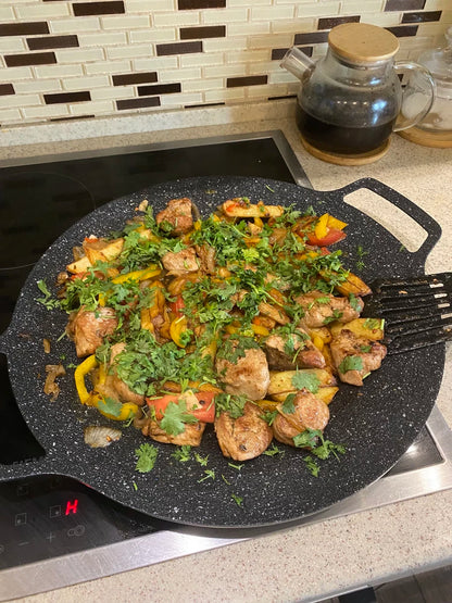 🇵🇱 Patelnia z kamienia Maifan, nieprzywierająca 6-warstwowa kompatybilna z kuchenkami indukcyjnymi IH