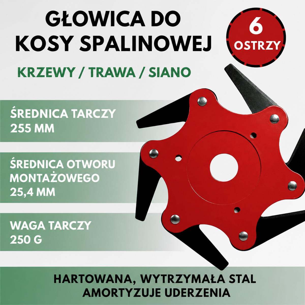 6 ACÉLPENGÉS FŰKASZAFEJ – RENDKÍVÜL ÉLES ÉS HOSSZÚ ÉLETTARTAMÚ