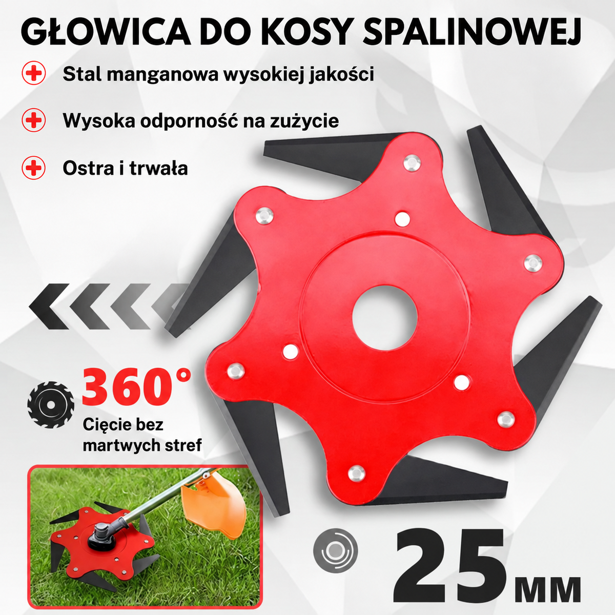 6 ACÉLPENGÉS FŰKASZAFEJ – RENDKÍVÜL ÉLES ÉS HOSSZÚ ÉLETTARTAMÚ