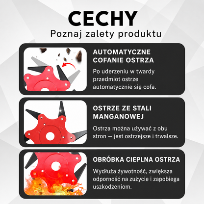6 ACÉLPENGÉS FŰKASZAFEJ – RENDKÍVÜL ÉLES ÉS HOSSZÚ ÉLETTARTAMÚ