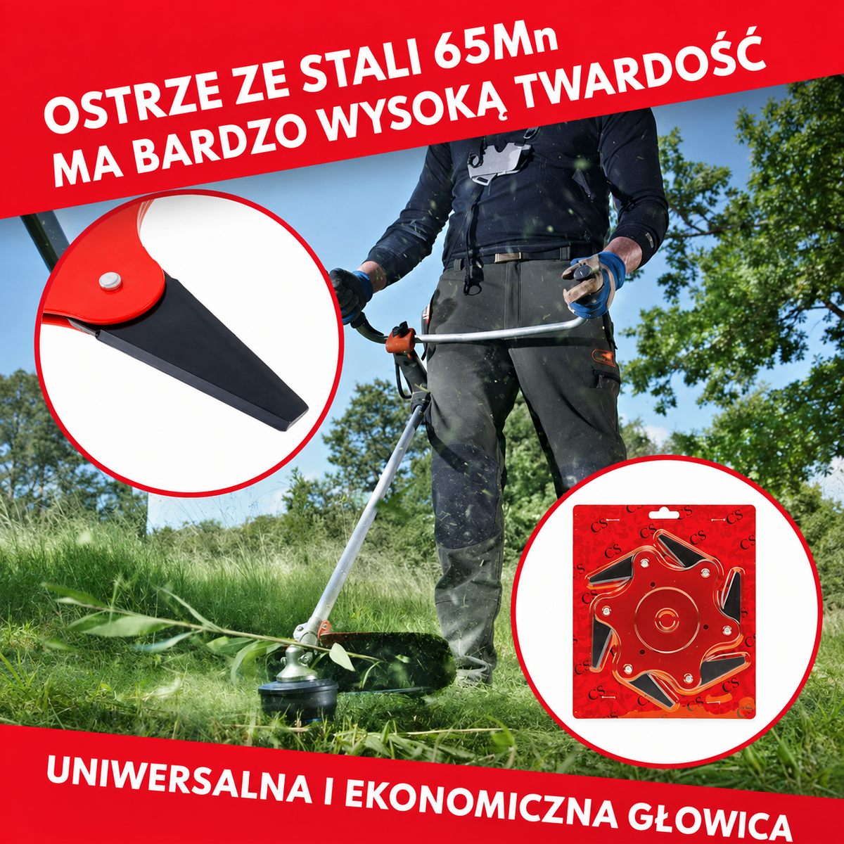 6 ACÉLPENGÉS FŰKASZAFEJ – RENDKÍVÜL ÉLES ÉS HOSSZÚ ÉLETTARTAMÚ