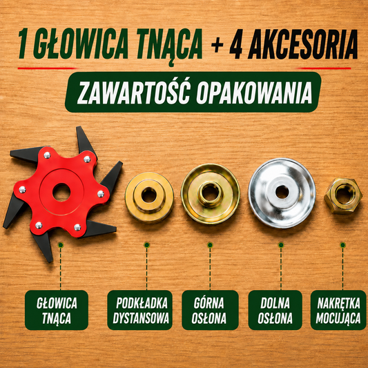 6Blade – Głowica tnąca z 6 ostrzami ze stali manganowej
