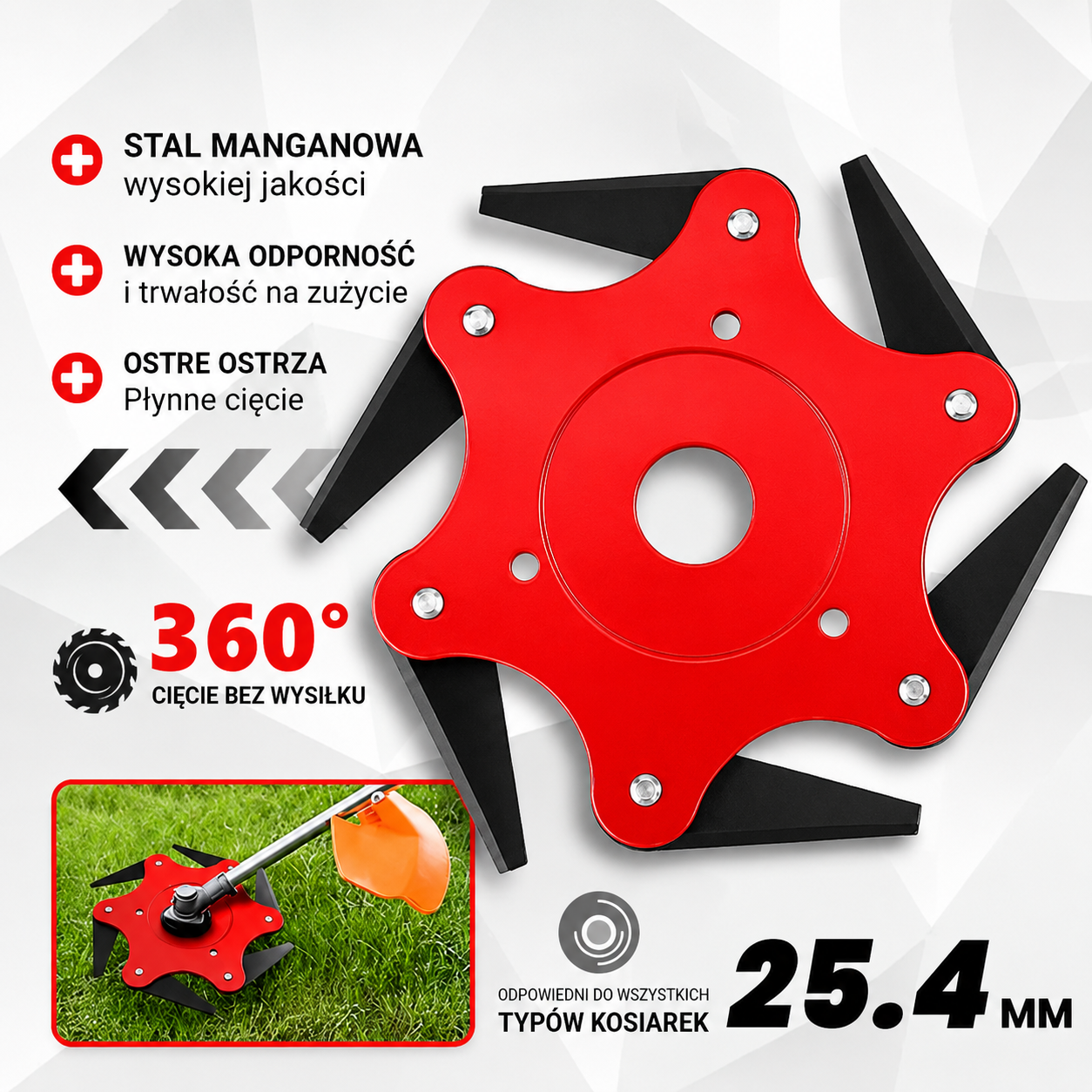6Blade – Głowica tnąca z 6 ostrzami ze stali manganowej