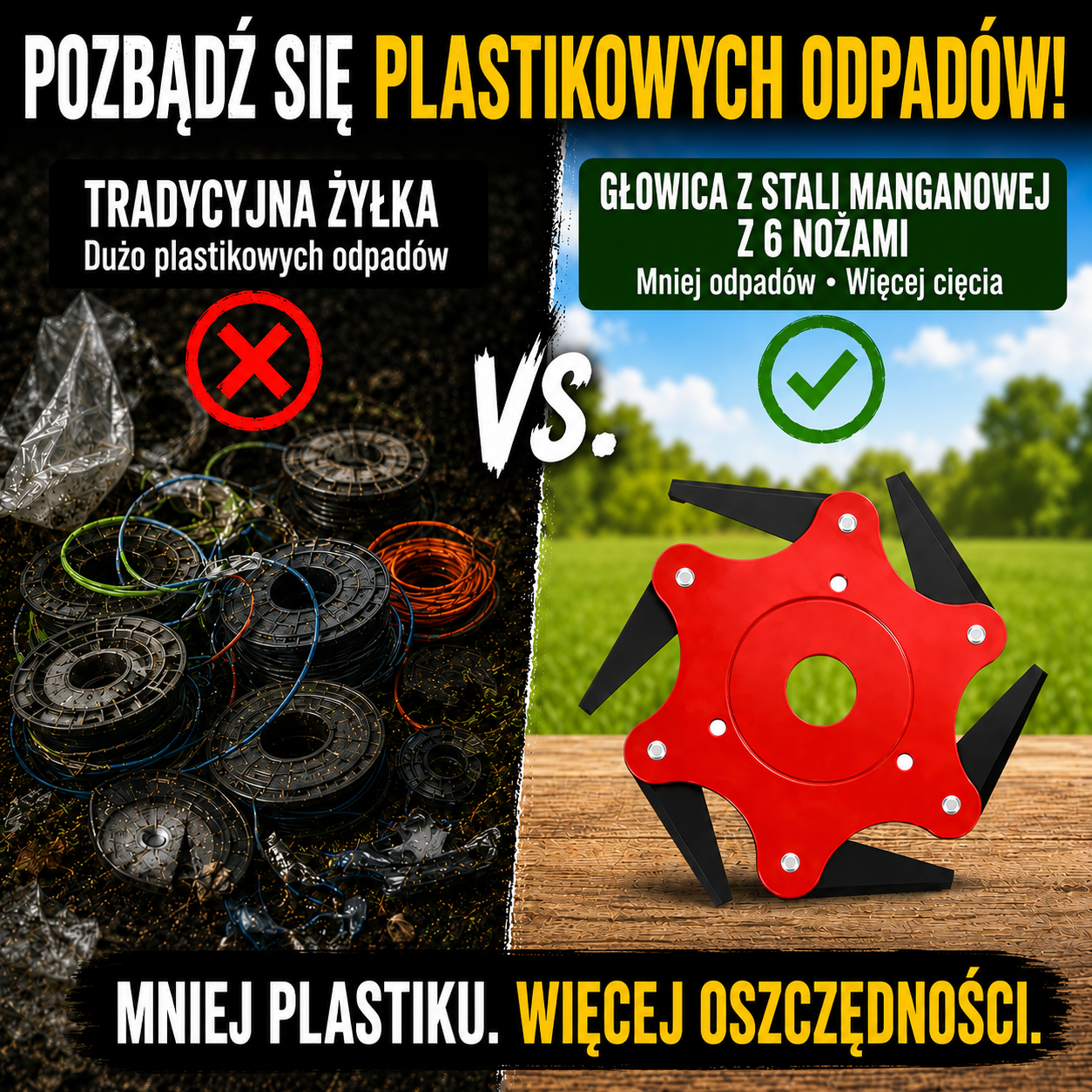 6Blade – Głowica tnąca z 6 ostrzami ze stali manganowej