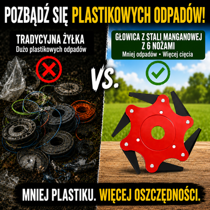 6Blade – Głowica tnąca z 6 ostrzami ze stali manganowej