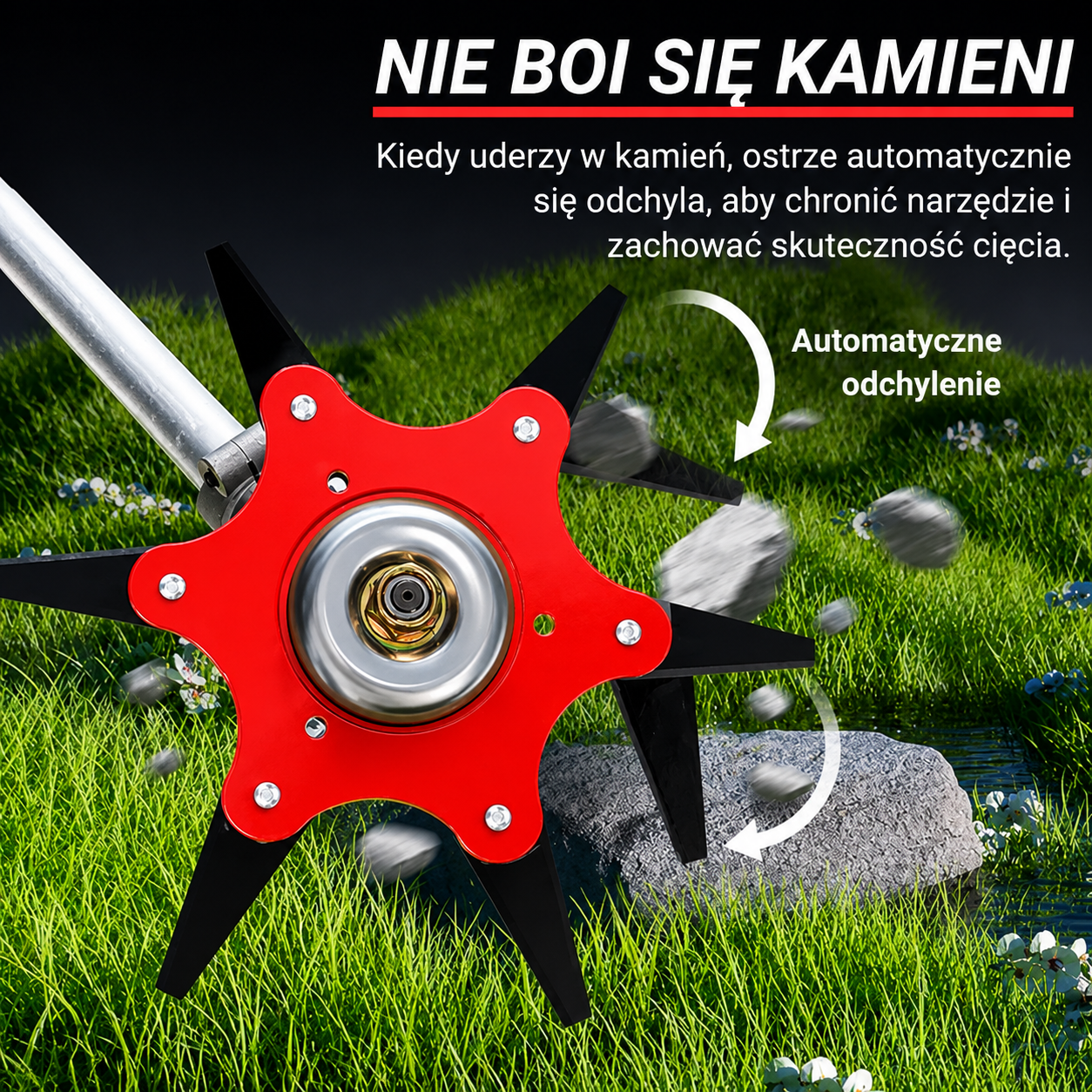 6Blade – Głowica tnąca z 6 ostrzami ze stali manganowej