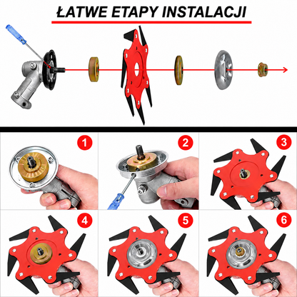 6Blade – Głowica tnąca z 6 ostrzami ze stali manganowej