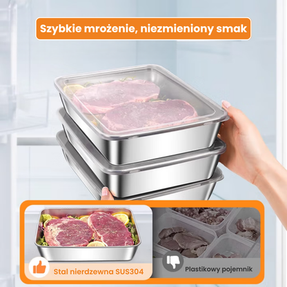 🇵🇱 Wysokiej jakości pojemnik na żywność wykonany ze stali nierdzewnej AISI 304 - 2000ml