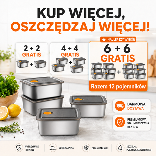 🎁 12 w cenie 6 | Mini pojemnik na żywność ze stali nierdzewnej 316 z pokrywką – 13 × 10 × 5 cm