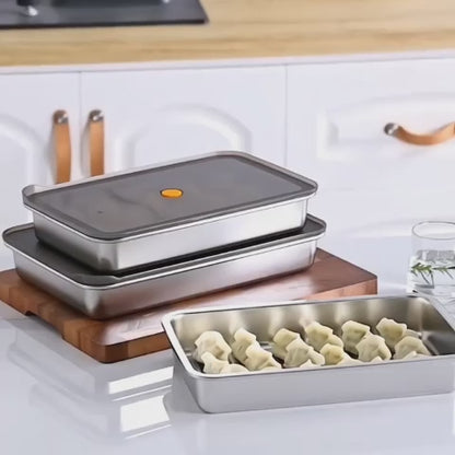 Pojemnik na żywność ze stali nierdzewnej 304 z pokrywką próżniową (22,5 * 15 * 6 cm) DK