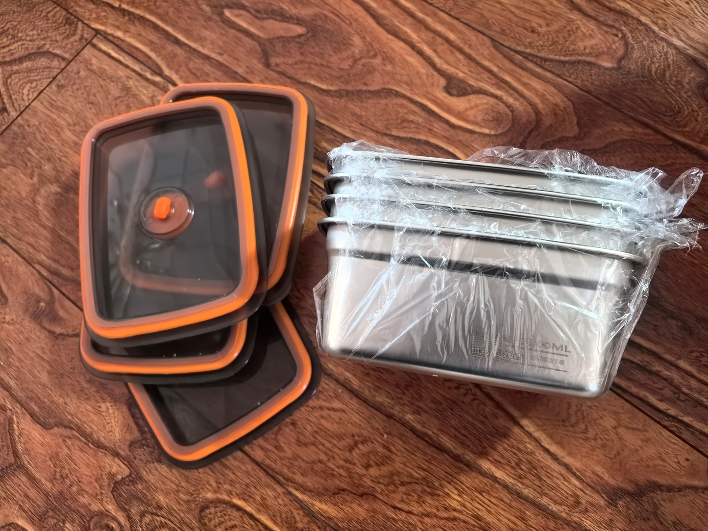 Zestaw antybakteryjnych pojemników próżniowych ze stali nierdzewnej 316 (19*13,5*5,5cm)