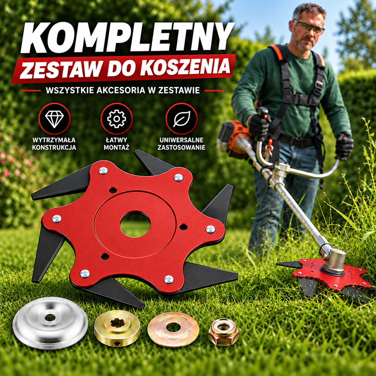 4 Akcesoria GRATIS | Zestaw Tarcza Tnąca 6-ostrzowa ze Stali Manganowej