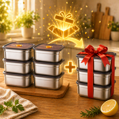 (6+🎁3 GRATIS) Pojemnik próżniowy ze stali nierdzewnej 316 – 1500ml