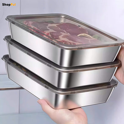 Taca ze stali nierdzewnej 304 – Bezpieczne i praktyczne rozwiązanie do przechowywania żywności (25x20x6 cm)